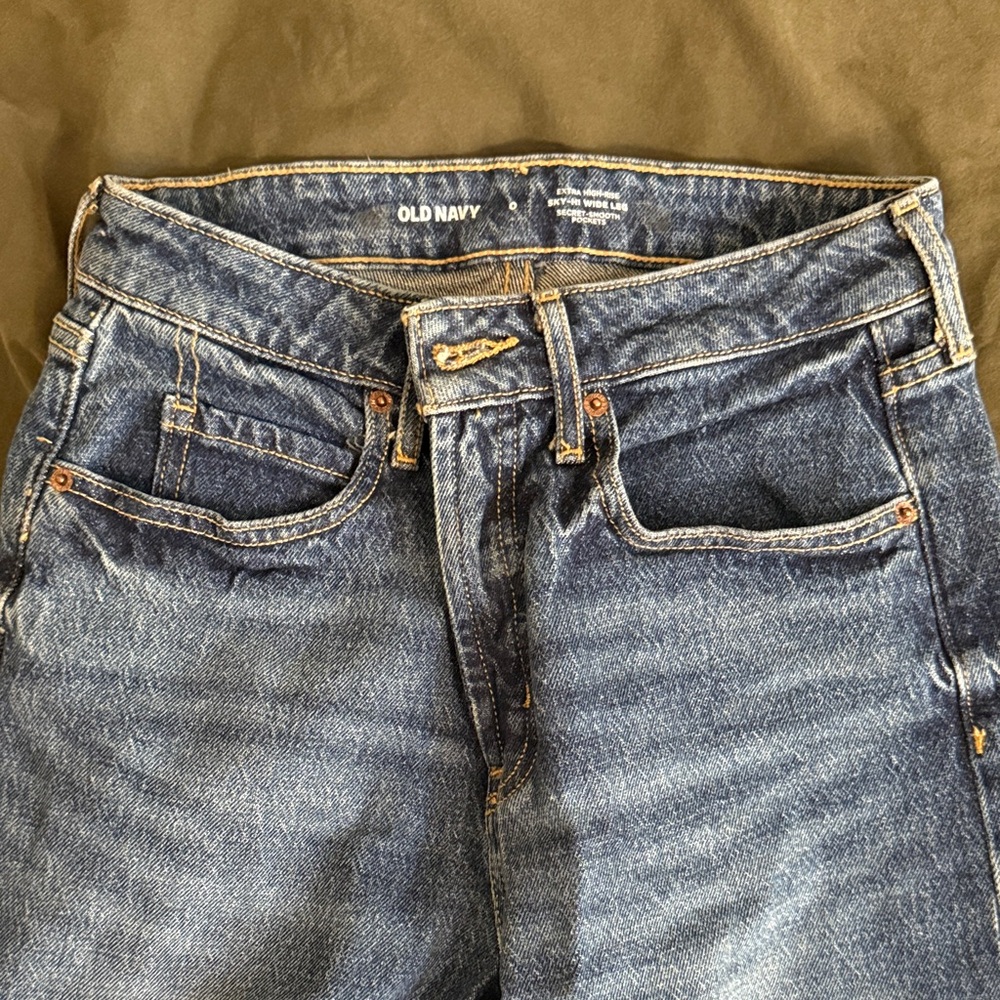 Old Navy Dark Blue Jeans - SKY HI WIDE LEG